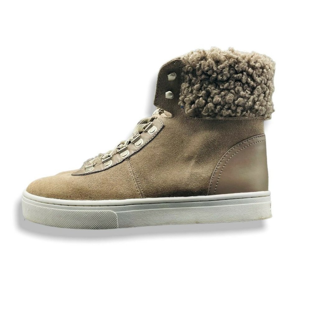 Sam Edelman Luther High Top Womens Suede Faux Shearling Sneaker Boots Sz 9 M Tan
